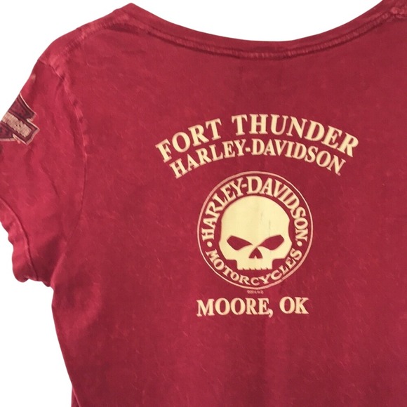 Harley-Davidson Tops - Harley Davidson Motorcycle Womens Fort Thunder Moore Oklahoma TShirt Medium